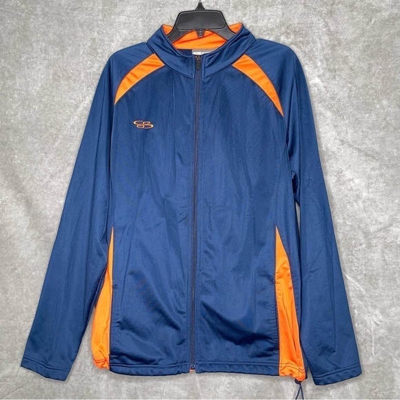 Boombah Full Zip Up Sweater Adjustable Cinch Waist Blue & Orange Active Size XL - Picture 2 of 10